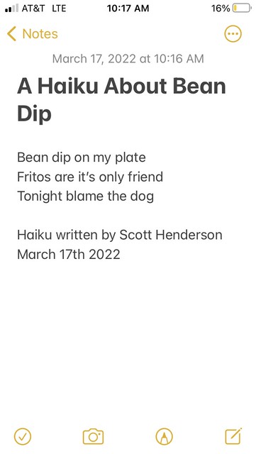 A Haiku Created in Honor of Bean Dip