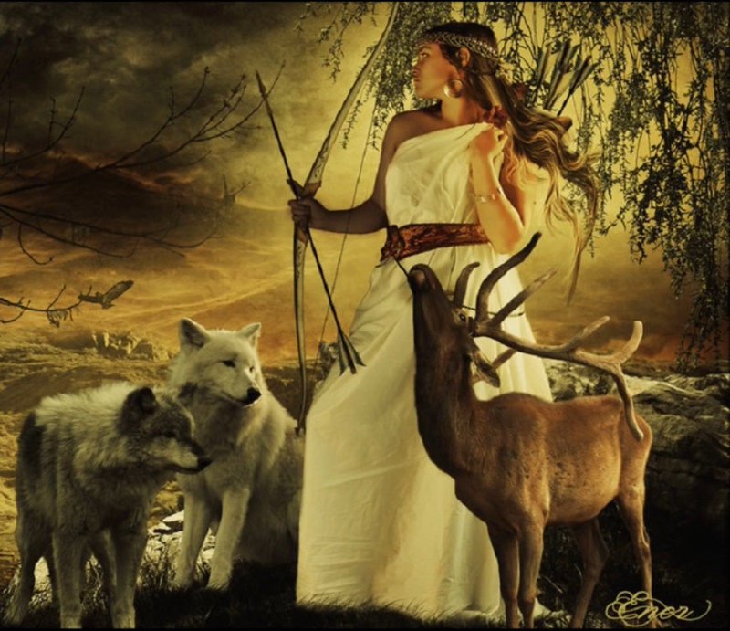 ARTEMIS : MISTRESS OF ANIMALS; SHE OF THE WILD; MOST BEAUTIFUL; LADY OF MANY SHRINES AND MANY CITIES; LADY OF THE WILD MOUNTAINS; OPENER OF THE WOMB