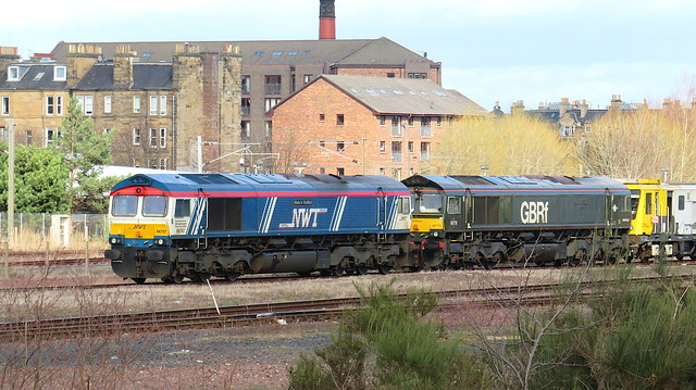 66747 and 66779 taking a break at Slateford Depot on 17th March 2022