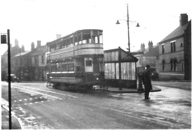 Birmingham tram No. 601 @ Wednesbury terminus - Dec 1938