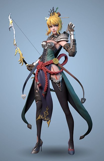 3D Model Fantasy Girl Fighter