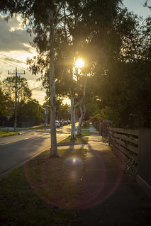 sunset street scene