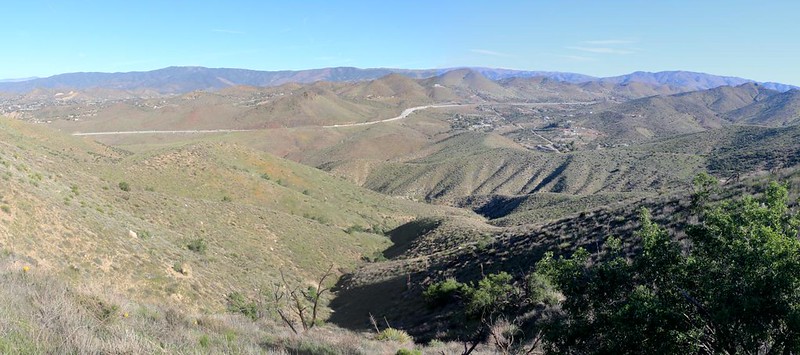 I finally made it to the day's highest point at the top of Bobcat Canyon, and could look north toward Hwy 14