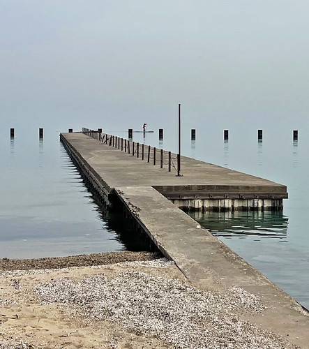 chicago illinois lake michigan lakefront trail landscape pier fog travel outdoors outside paddle board watersports nature natural beauty