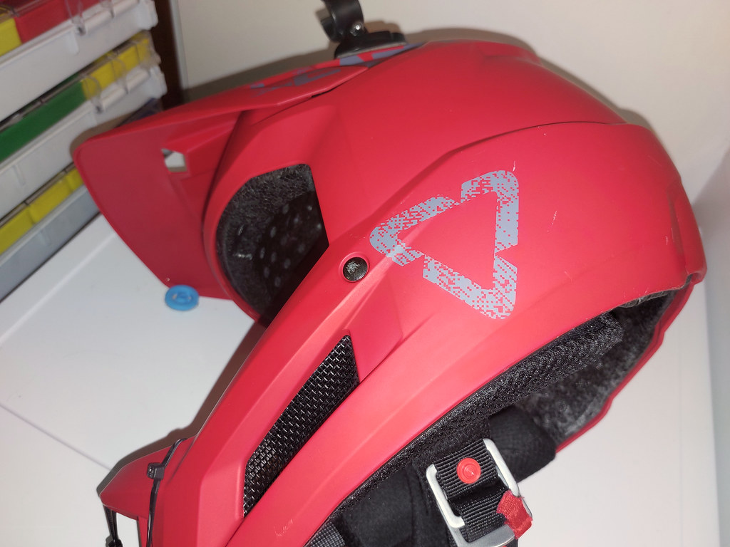 casco integrale mtb 1.0 dh turbine technology blu/rosso LEATT bici