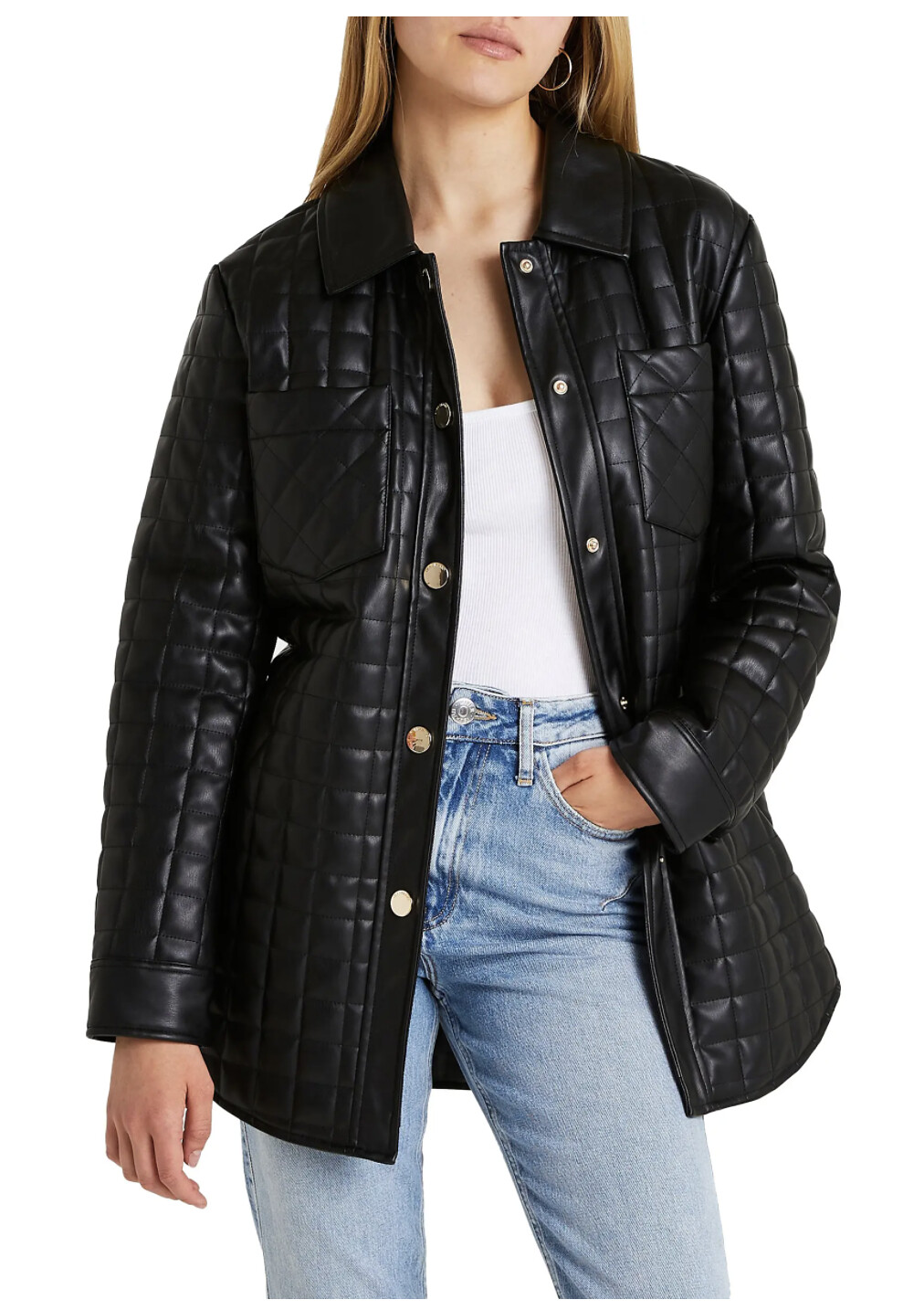 River Island Quilted Overshirt Shirt Jacket