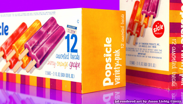 Late 1970s Popsicle - 12-pack Variety pack box - 3d render