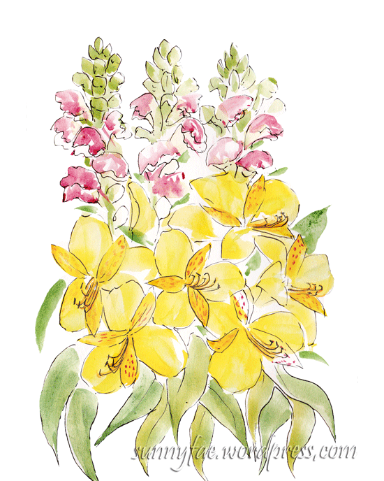 snapdragons and alstroemeria