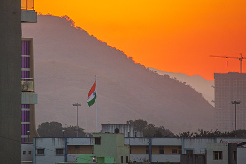 yellow orange flag india sunset dusk urbansunset indian