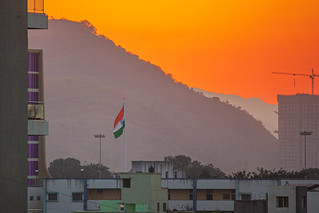 Indian Flag with Orange Hues