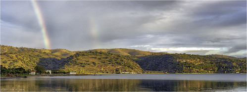 Rainbow by Luc V. de Zeeuw, Palairos, Potamaki beach, Greececoast coastline greece landscape palairos potamakibeach rainbow rain