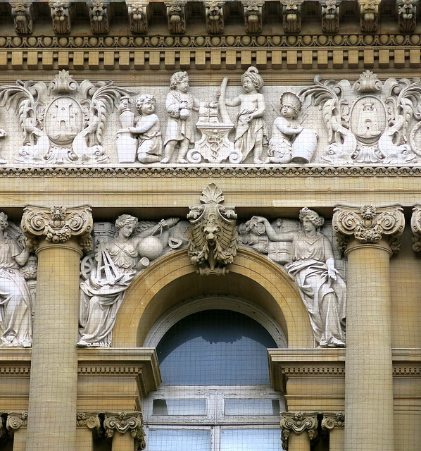 The Lloyds Bank building (façade detail), Corn Street, Bristol, England