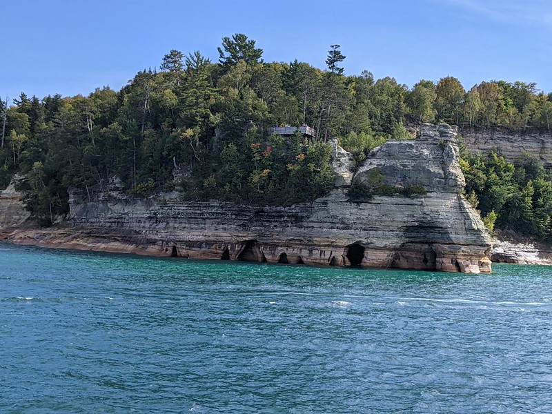 Miners Castle and the viewing platform at Pictured Rocks National Lakeshore