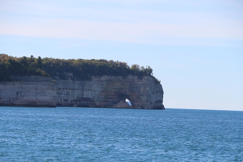 The tour boat headed back to Munising after Spray Falls - this is the Grand Portal from the east