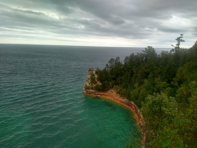 View of Miners Castle in Pictured Rocks National Lakeshore, from the main overlook