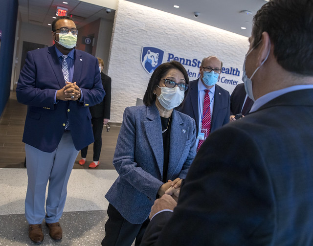 President-elect Neeli Bendapudi visits Penn State Health and College of Medicine