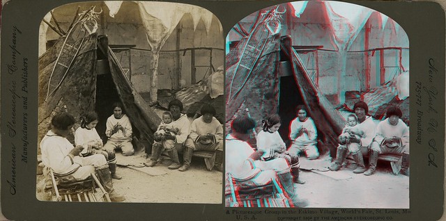 A Picturesque Group in the Eskimo Village, World'Fair St Louis 1904.