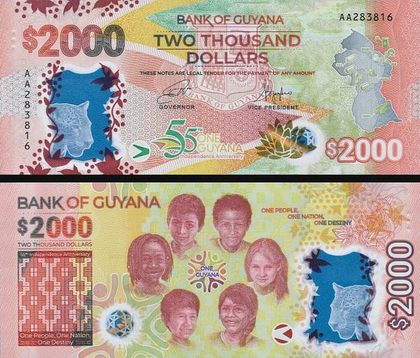 2000 dolárov Guyana 2022, P42