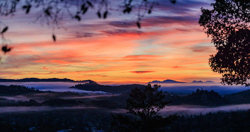 A misty sunrise from Fairfax, California by Matthew.Young, Mt. Diablo, North San Francisco Bay in the distancefairfax fairfaxca california sunrise r5 canonr5 m