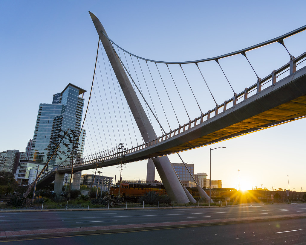 Dawn at the Harbor Drive Pedestrian Bridge