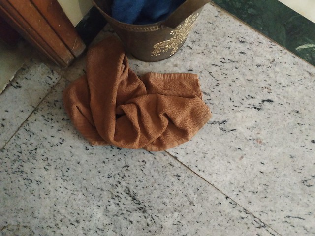 Ganesha seen in used towel