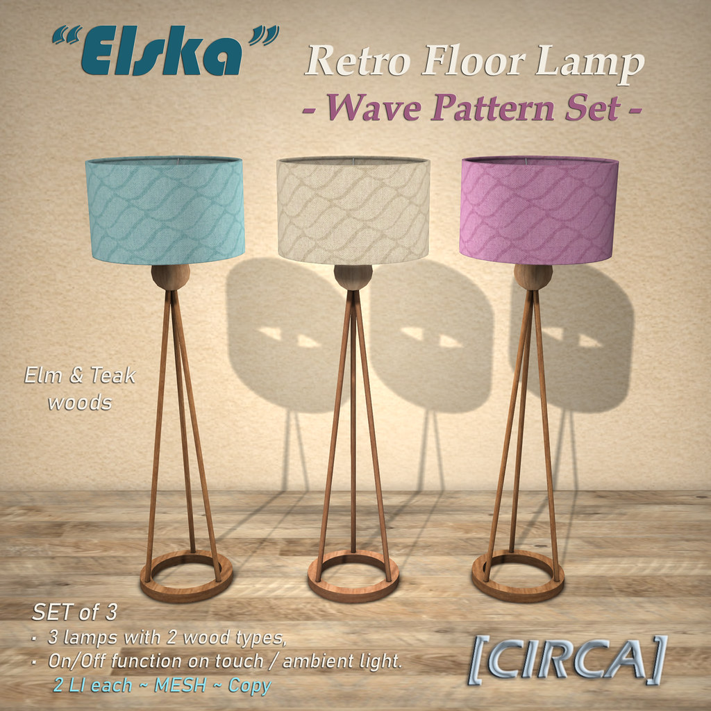 [CIRCA] - "Elska" Retro Floor Lamp Set - Wave Pattern