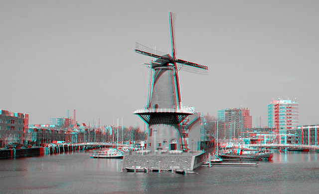 Delfshaven Rotterdam 3D B&W