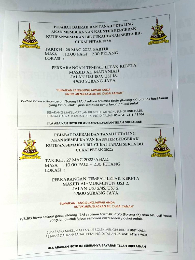 Cukai Tanah Mobile Payment @ Kaunter Hasil Bergerak Selangor at Al-Madaniah Mosque USJ18
