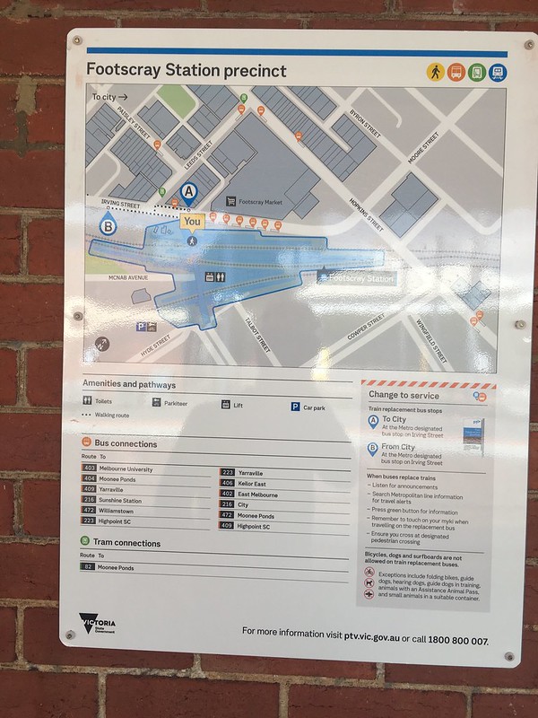 Footscray Station precinct map on Platform 5, Footscray