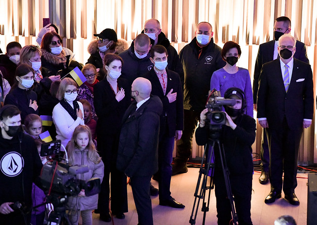 26.03.2022. Valsts prezidents Egils Levits un Andra Levites kundze apmeklē atbalsta koncertu ukraiņu bēgļu ģimenēm ar bērniem 