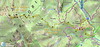 Carte IGN du secteur Pargulu - Filetta avec la trace des parcours PR2-PR7 et les 15 sections du chemin de Luviu