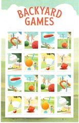 Backyard Games Postage Stamps