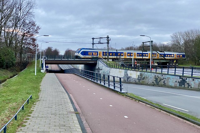 Train from Utrecht on the Kanaalbrug