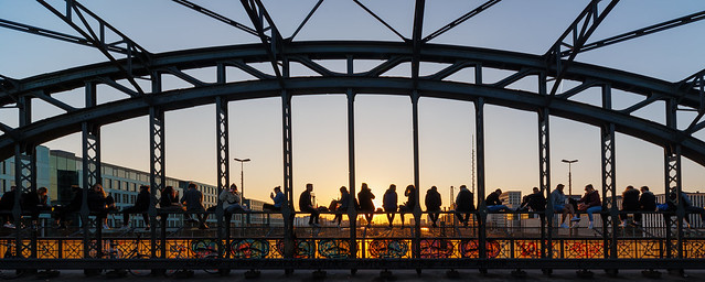 München Hackerbrücke Sonnenuntergang