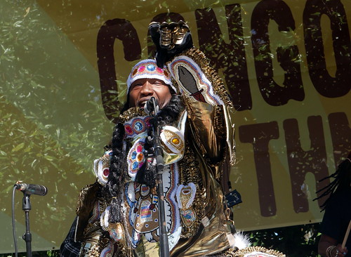 Big Chief Juan Pardo at Congo Square Rhythms Festival - March 25, 2022. Photo by Louis Crispino.