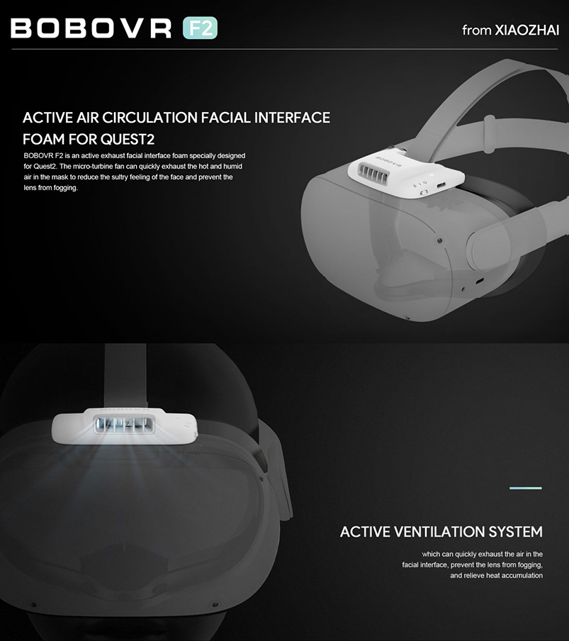 Bobovr F2 Active Air Circulation Facial Interface for Oculus Quest 2