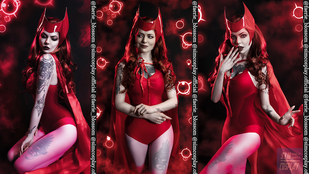 Wanda Cosplay Costume 2021 WandaVision Scarlet Witch Red Suit
