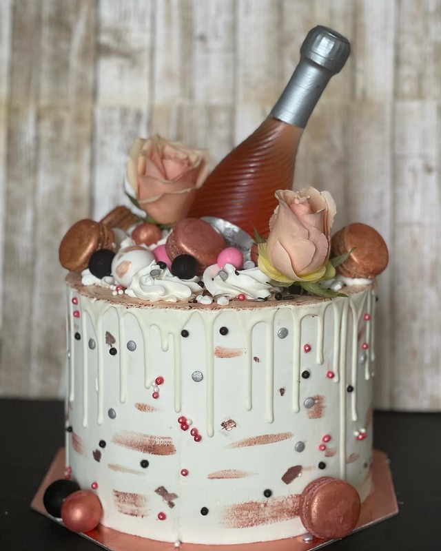 Moscato Drip Cake in Rose Gold by Sugar Plum's