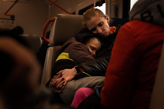 Russian War in Ukraine: Refugges train journey to Poland