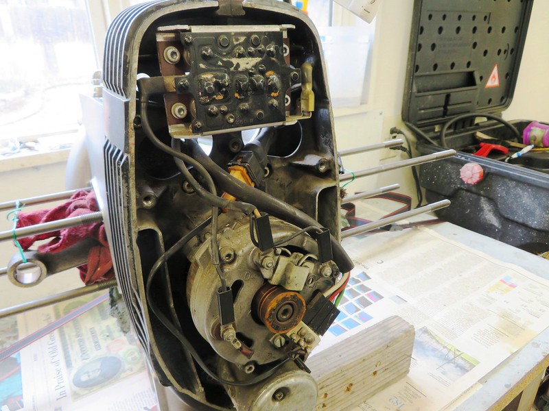 Original Engine Electrical Components Under The Front Engine Cover