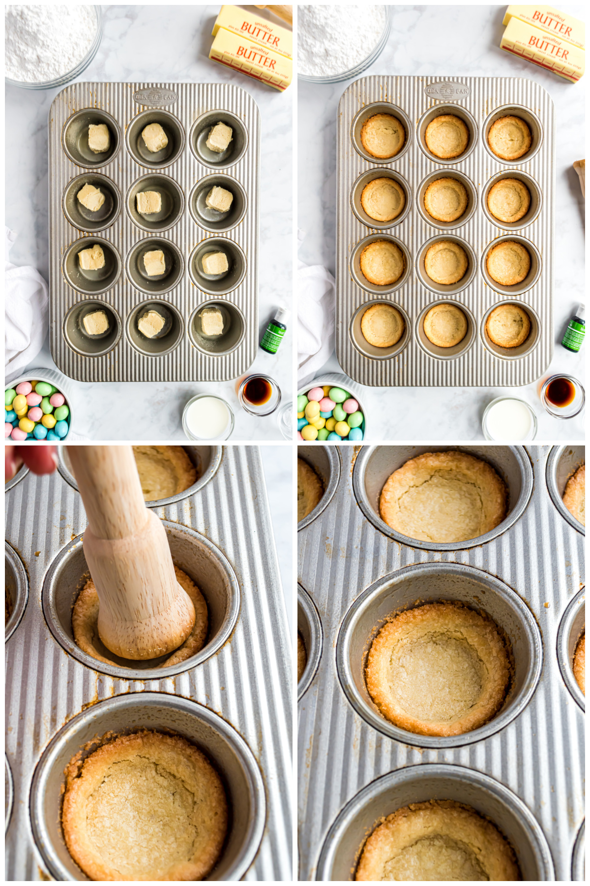 Using store-bought cookie dough to make cookie cups
