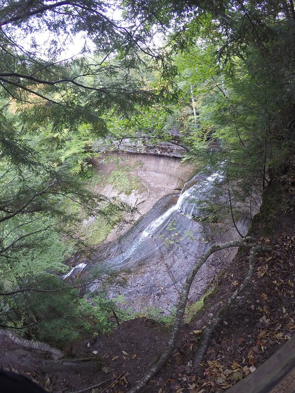 View of Chapel Falls from the upper overlook at Pictured Rocks National Lakeshore