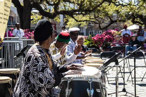 Drum circle at Congo Square Rhythms Fest - March 26, 2022. Photo by Katherine Johnson.