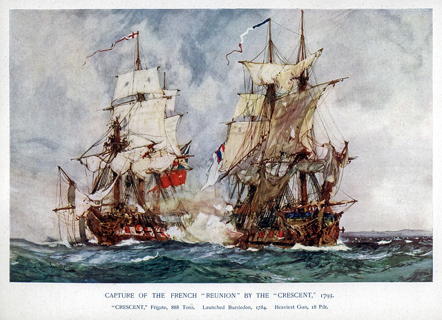 Charles Edward Dixon HMS Crescent 1784 French ship La Reunion Flora-class frigate