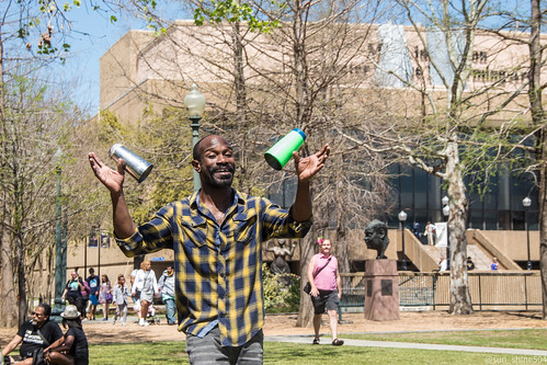 A talented audience member juggles at Congo Square Rhythms Fest - March 26, 2022. Photo by Katherine Johnson.