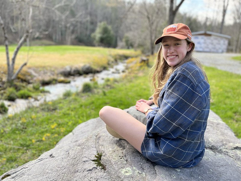 Smoky Mountains Retreat: Olivia on a Sun-Soaked Rock