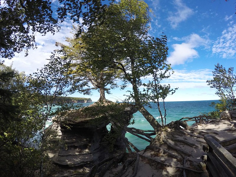 Chapel Rock from the North Country Trail in Pictured Rocks National Lakeshore
