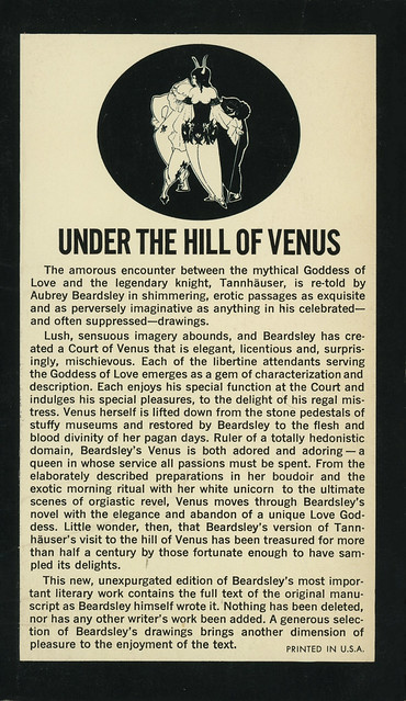Award Books A235N - Aubrey Beardsley - The Story of Venus and Tannhäuser (back)