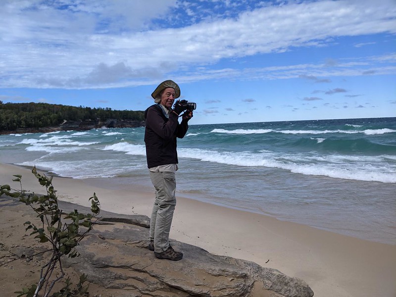Vicki took a picture of me on a breezy day on Lake Superior at Chapel Beach, in Pictured Rocks National Lakeshore