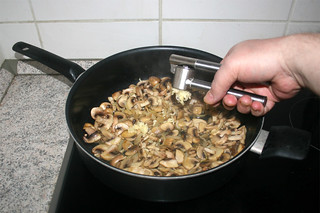 16 - Squeeze garlic / Knoblauch dazu pressen